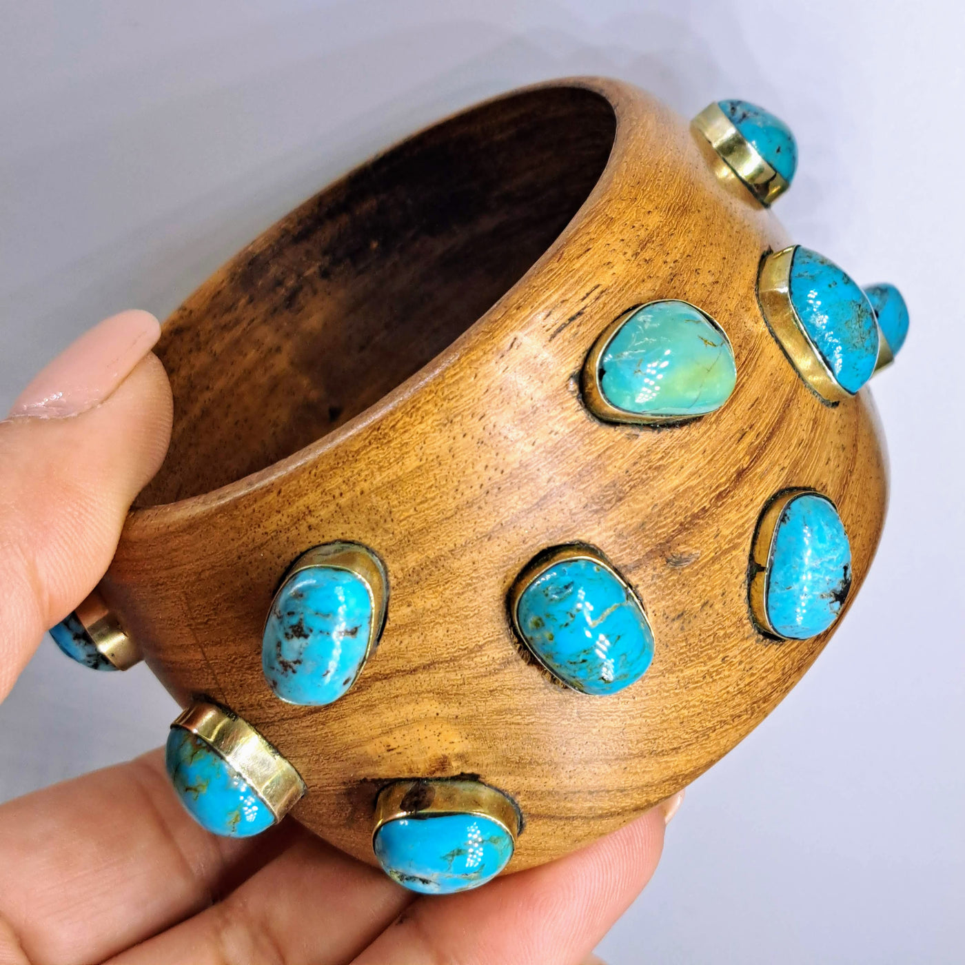 "Iris' Favorite" Mixed Sz Bracelets - Turquoise, Resin, Wood