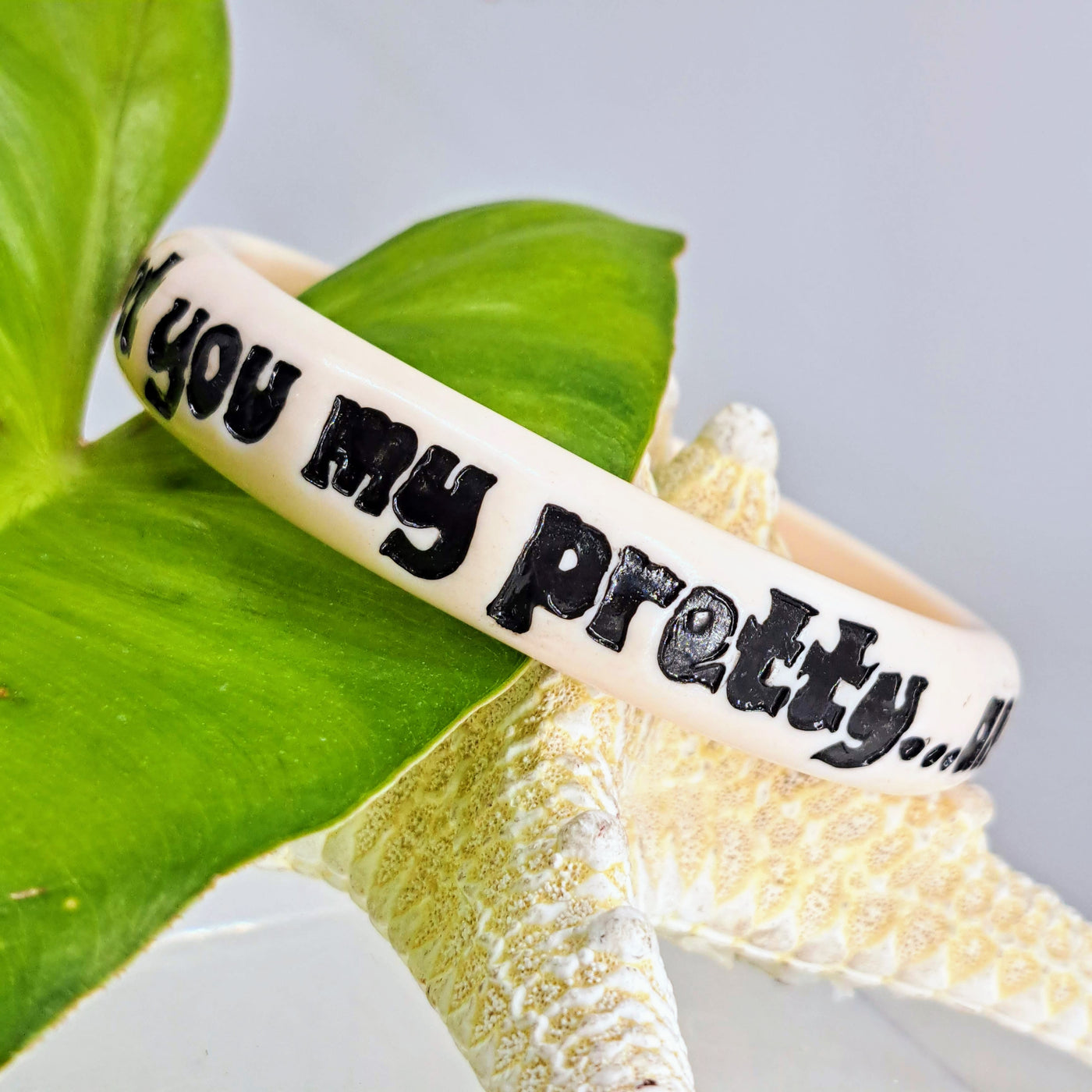 "And Your Little Dog, Too!" Sz Med to Lg Bracelet - Resin + Velvet Gift Pouch