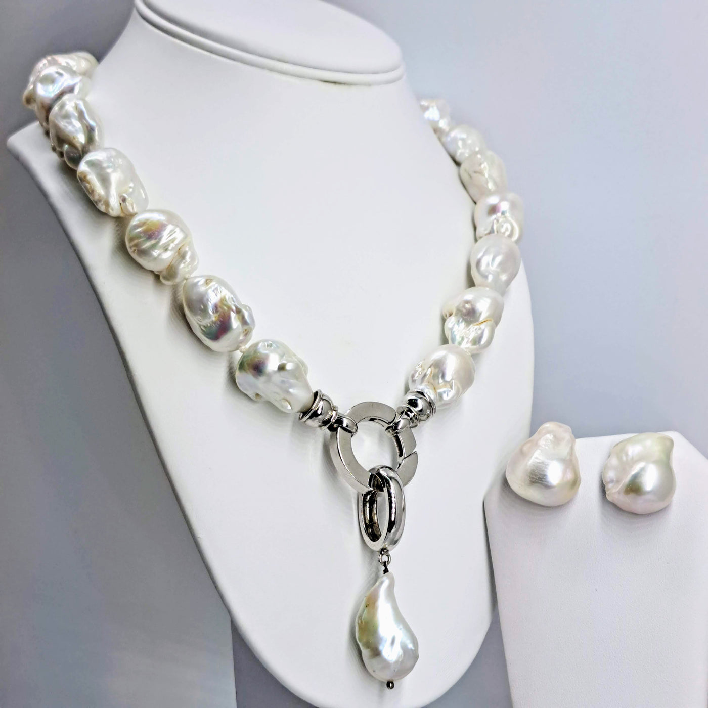 "Pearl Paradise Suite" 20" Convertible Necklace Set - Pearls, Sterling