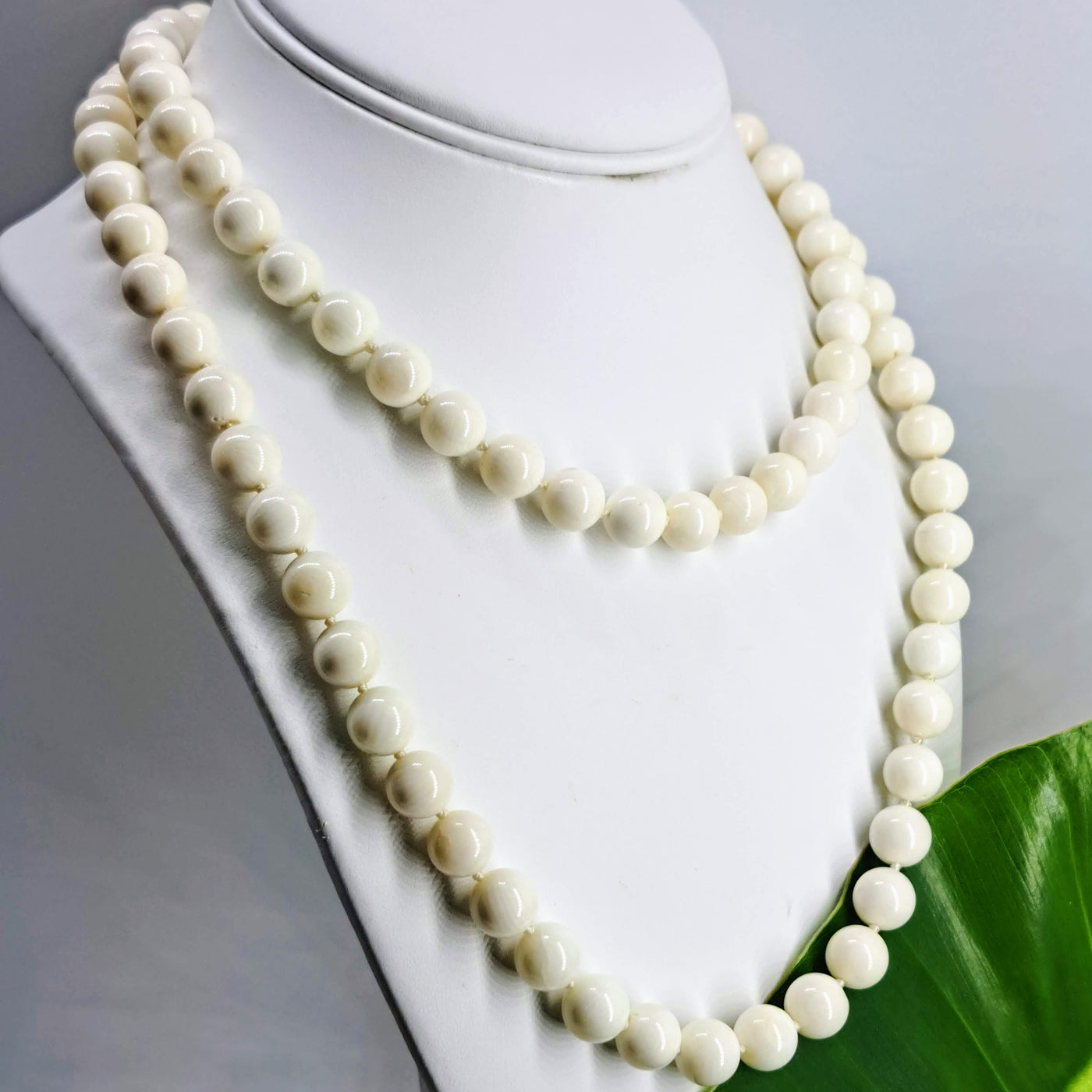 "Angela Blanca" 36" Necklace - Ethical Coral, Sterling