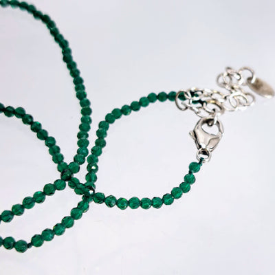 "Green Sparkle" 16" - 18" Necklace - Onyx, Sterling