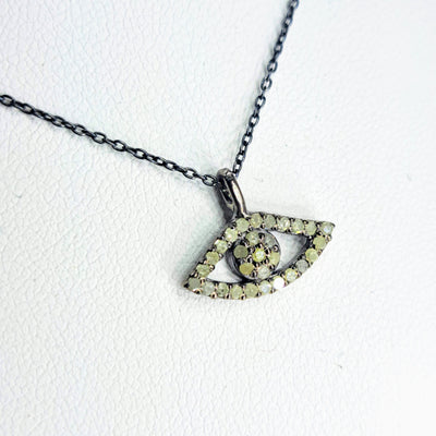 "Just WATCH Me!" 16" - 18" Necklace - Diamond, Black Sterling