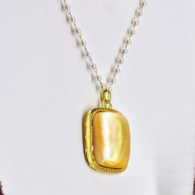 "South Sea GOLD!" 17" - 19" Necklace - Mother Of Pearl, 18K Gold Sterling & Gold Filled