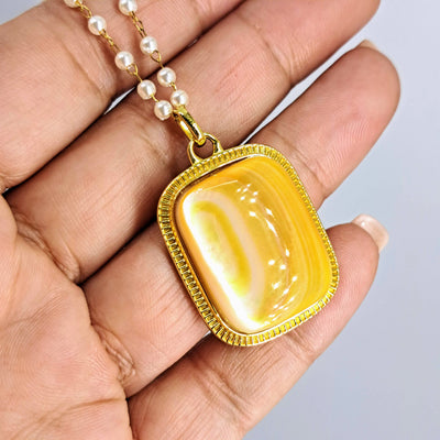 "South Sea GOLD!" 17" - 19" Necklace - Mother Of Pearl, 18K Gold Sterling & Gold Filled