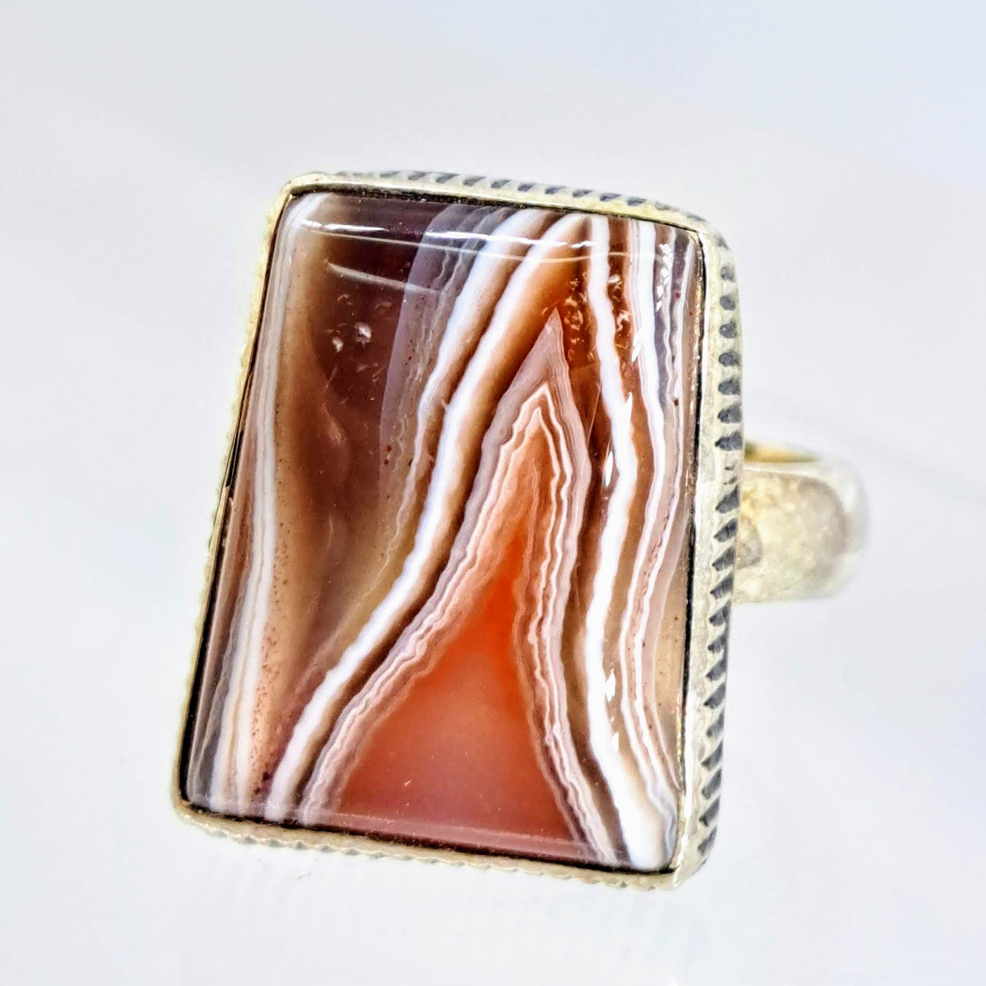 "With The Band" Sz 6 Ring - Banded Agate, Sterling