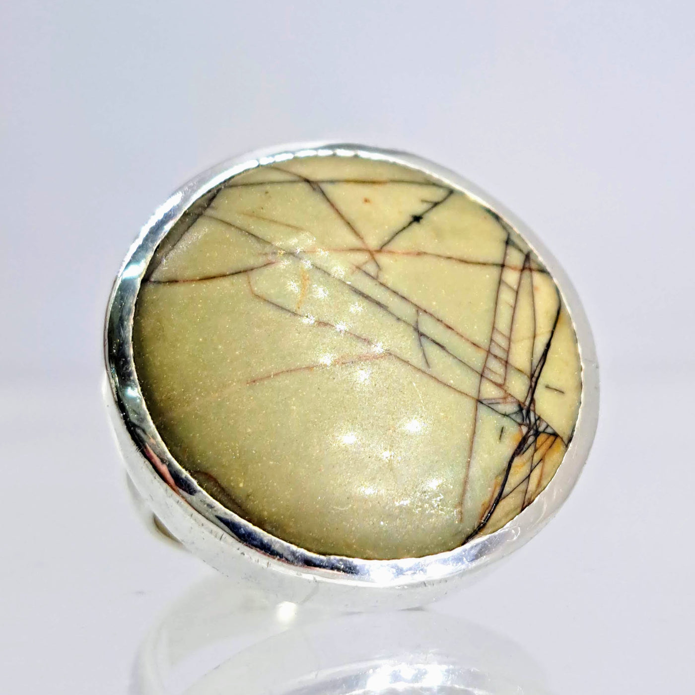 "Picasso" Sz 8 Ring - Jasper, Sterling