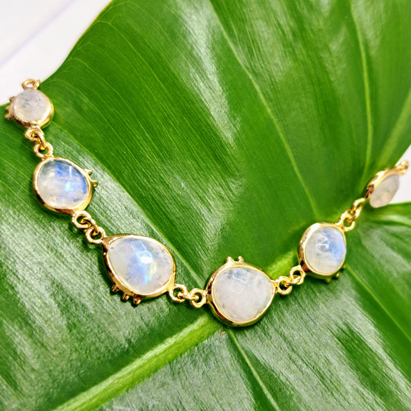 "Stardust" 6.5"-7.5" Bracelet - Moonstone or Labradorite, Anti-tarnish or 18K Gold Sterling