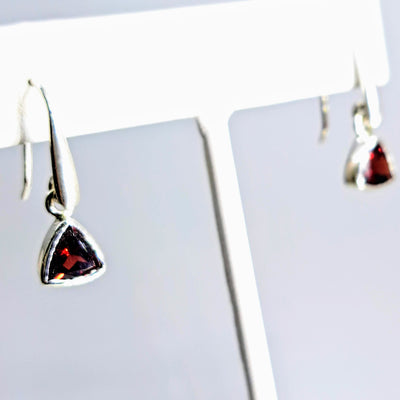 "Black Cherry Candy" 1" Earrings - Garnet, Sterling