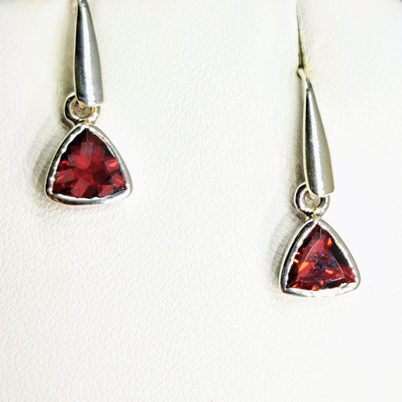 "Black Cherry Candy" 1" Earrings - Garnet, Sterling