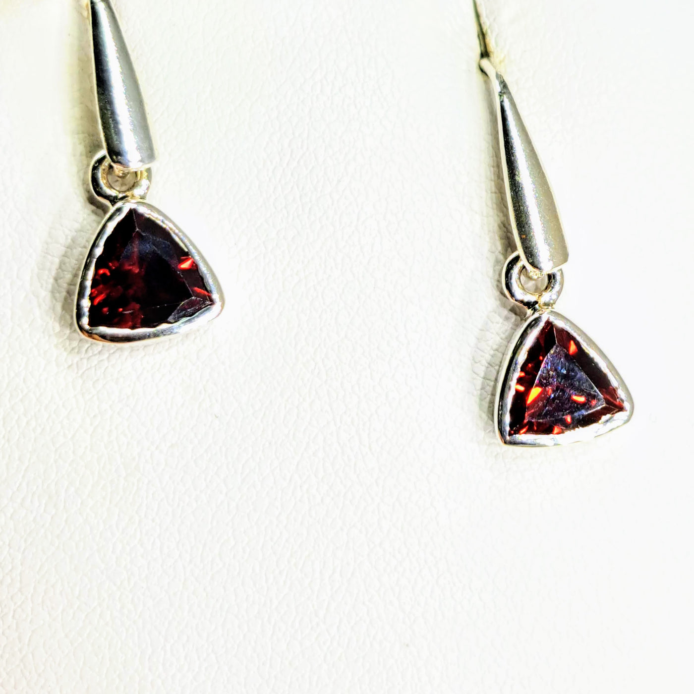 "Black Cherry Candy" 1" Earrings - Garnet, Sterling