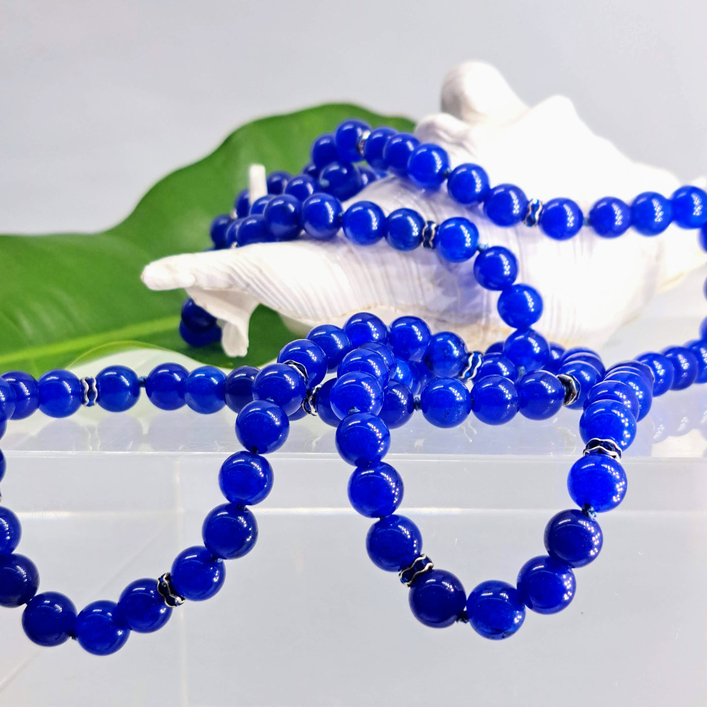 "Cobalt" 50" Convertible Necklace - Cobalt Glass, Crystals, Sterling