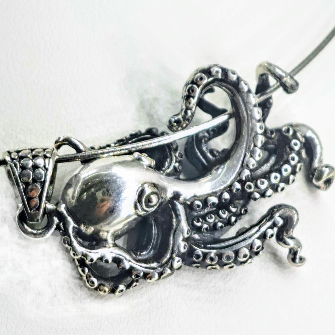 "Another Sidewinder" Pendant Necklace - Sterling, With or Without Onyx Eyes