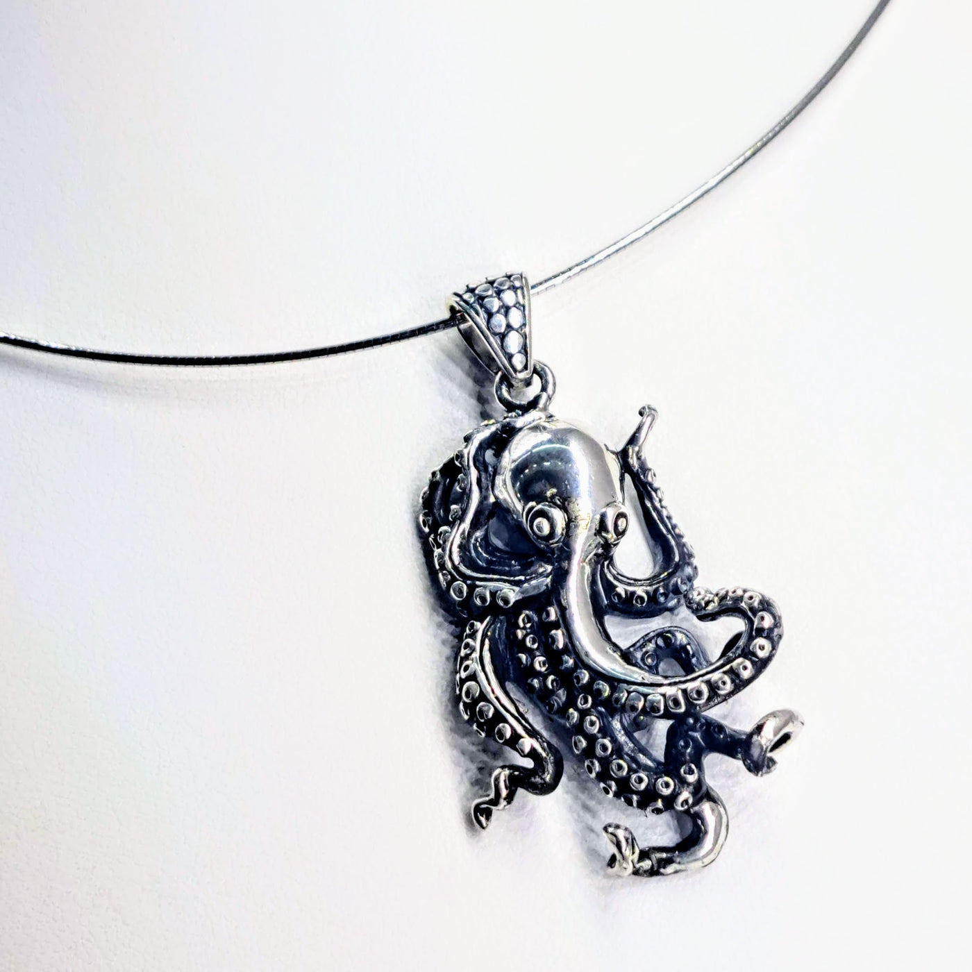 "Another Sidewinder" Pendant Necklace - Sterling, With or Without Onyx Eyes