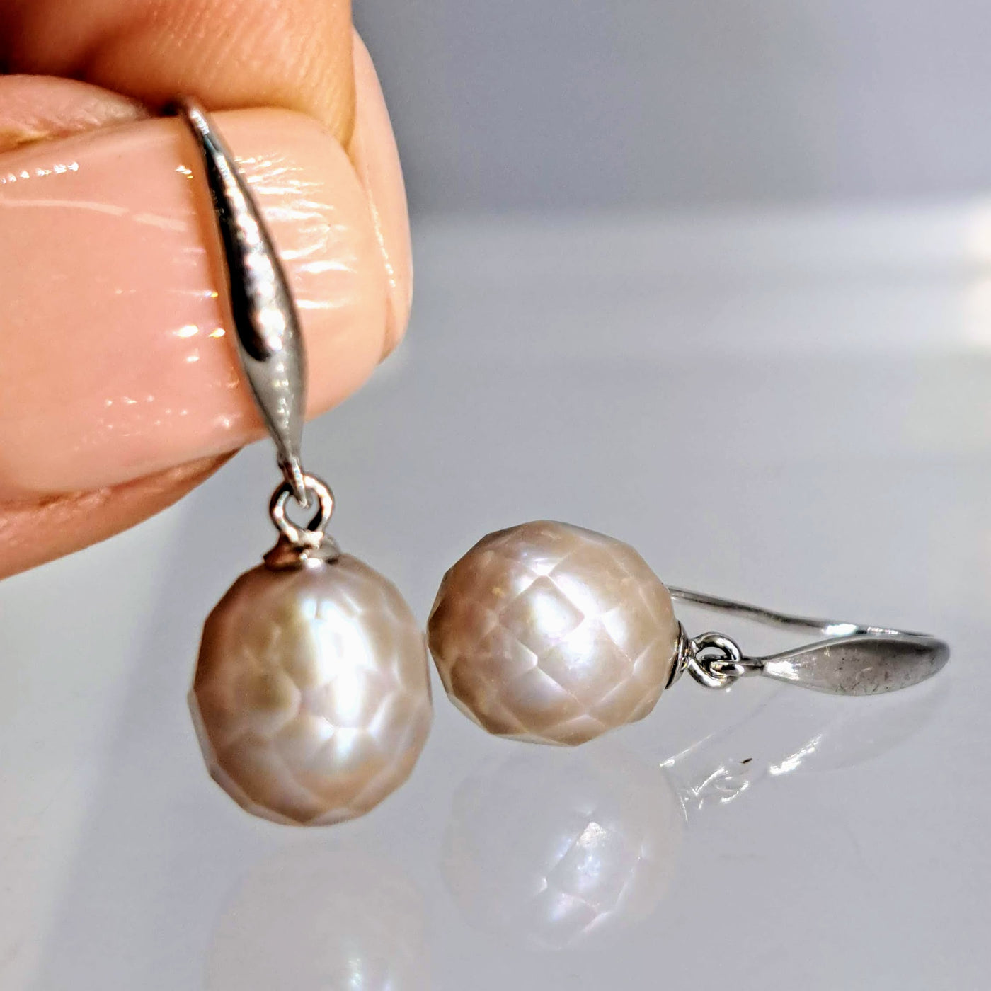 "Tahitian Treats" 1" Earrings - Tahitian Pearls, Anti-tarnish Sterling