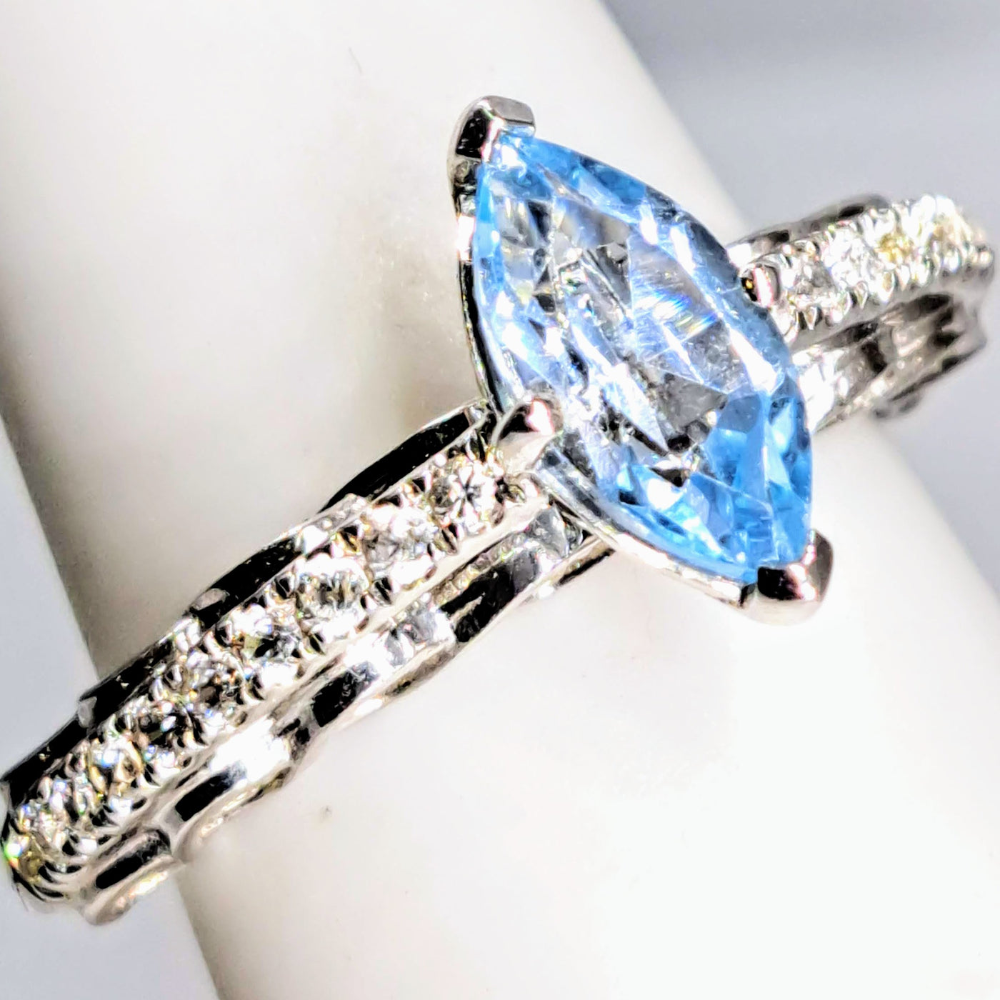 "Very Engaging!" Sz 7 Ring - Topaz, Zircon Stone, Anti-tarnish Sterling Silver