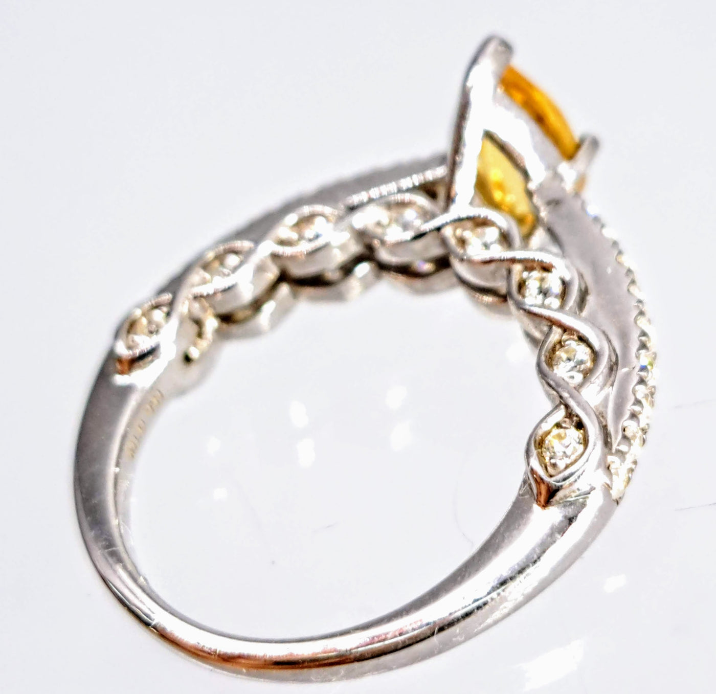 "Very Engaging!" Sz 7 Ring - Citrine, Zircon Stone, Anti-tarnish Sterling Silver