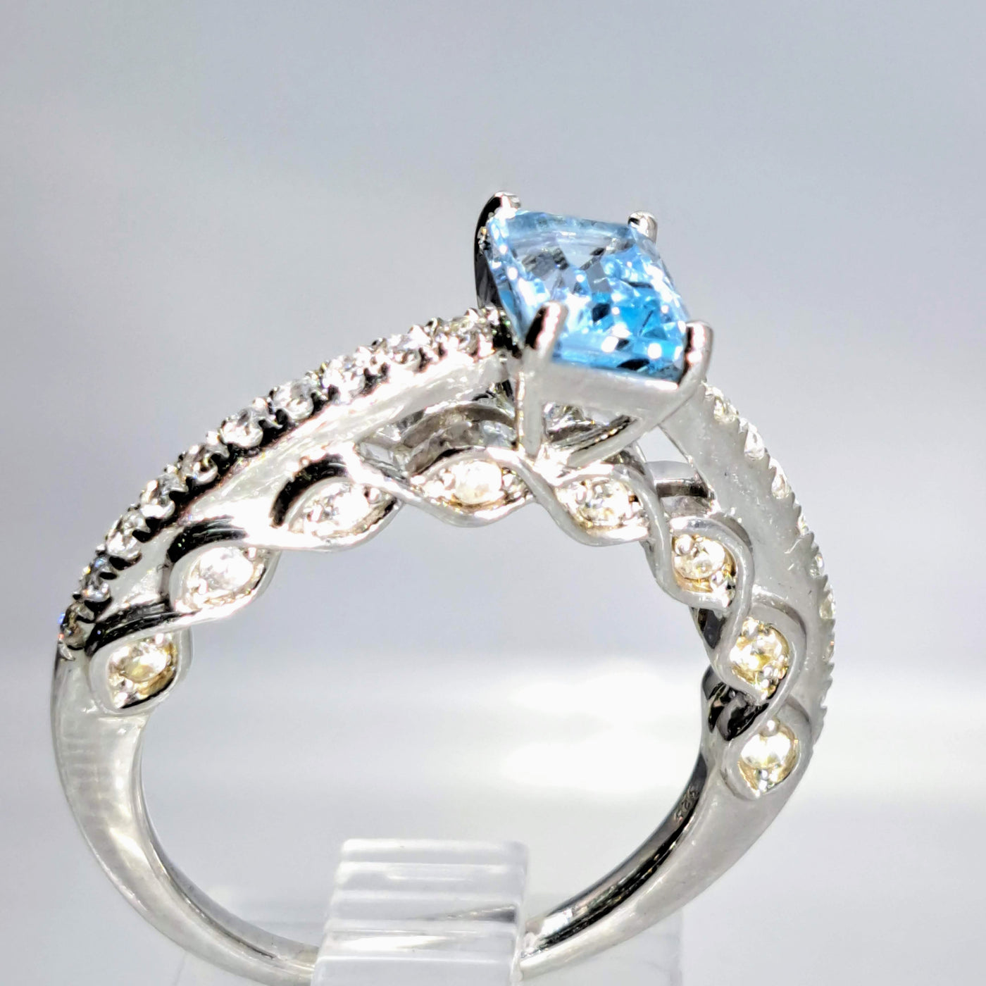 "Very Engaging!" Sz 7 Ring - Topaz, Zircon Stone, Anti-tarnish Sterling Silver