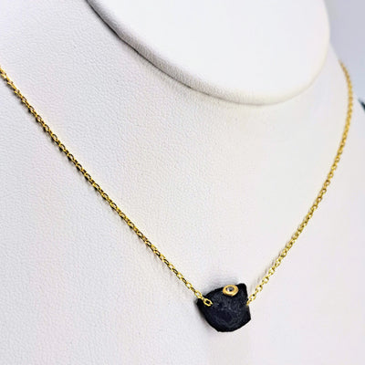 "Space Candy!" 20" - 22" Necklace - Tektite, Diamond, 18k Gold Sterling