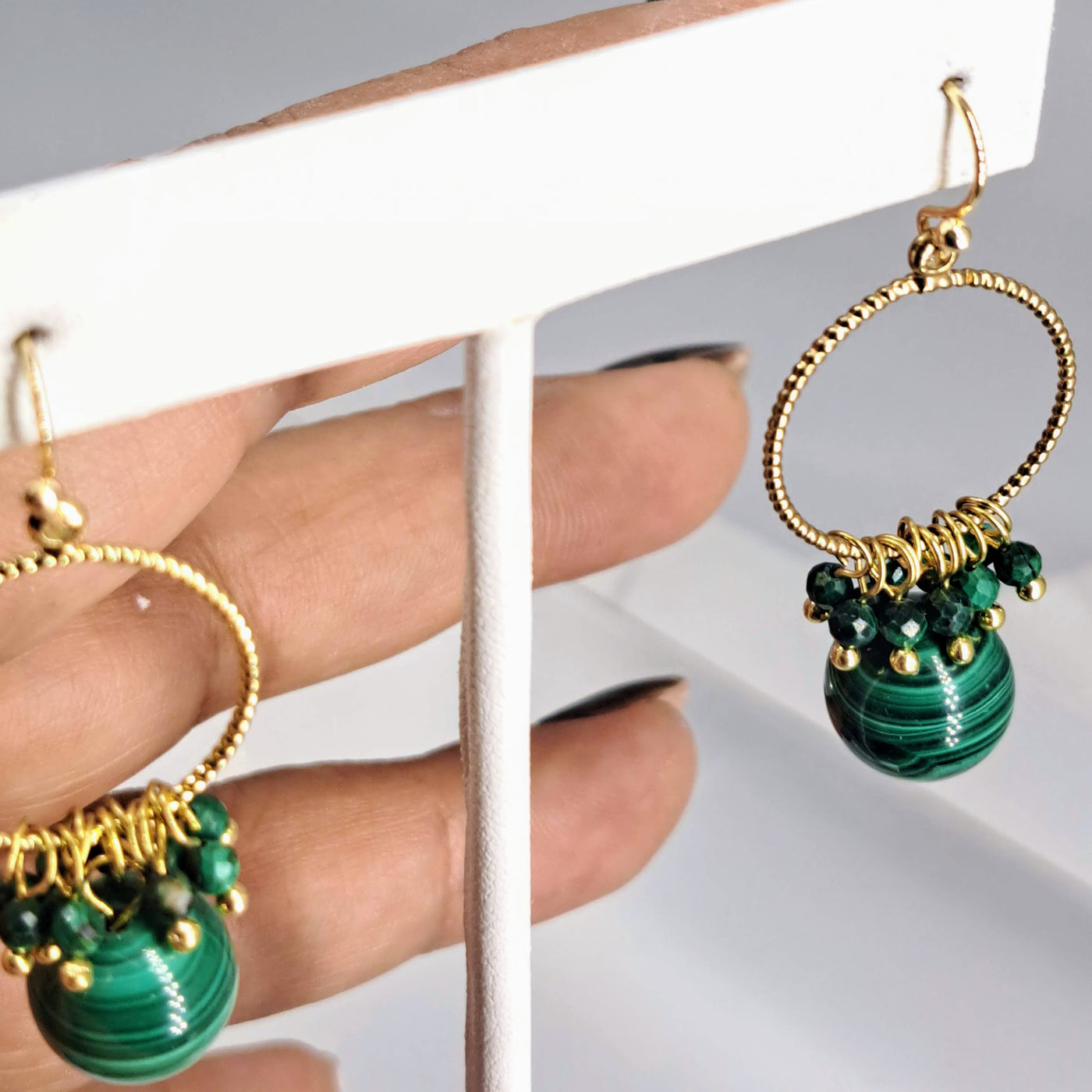 "Malachite - SO RIGHT! 2" Earrings - Malachite, Gold Sterling