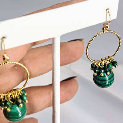 "Malachite - SO RIGHT! 2" Earrings - Malachite, Gold Sterling