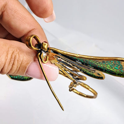 "Fly Dragonfly!" Necklace/Bracelet/Pendant - Carnelian, Bronze, Enamel