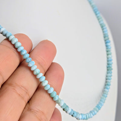 "Island Strand" 18" - 20" Necklace - Larimar, Sterling