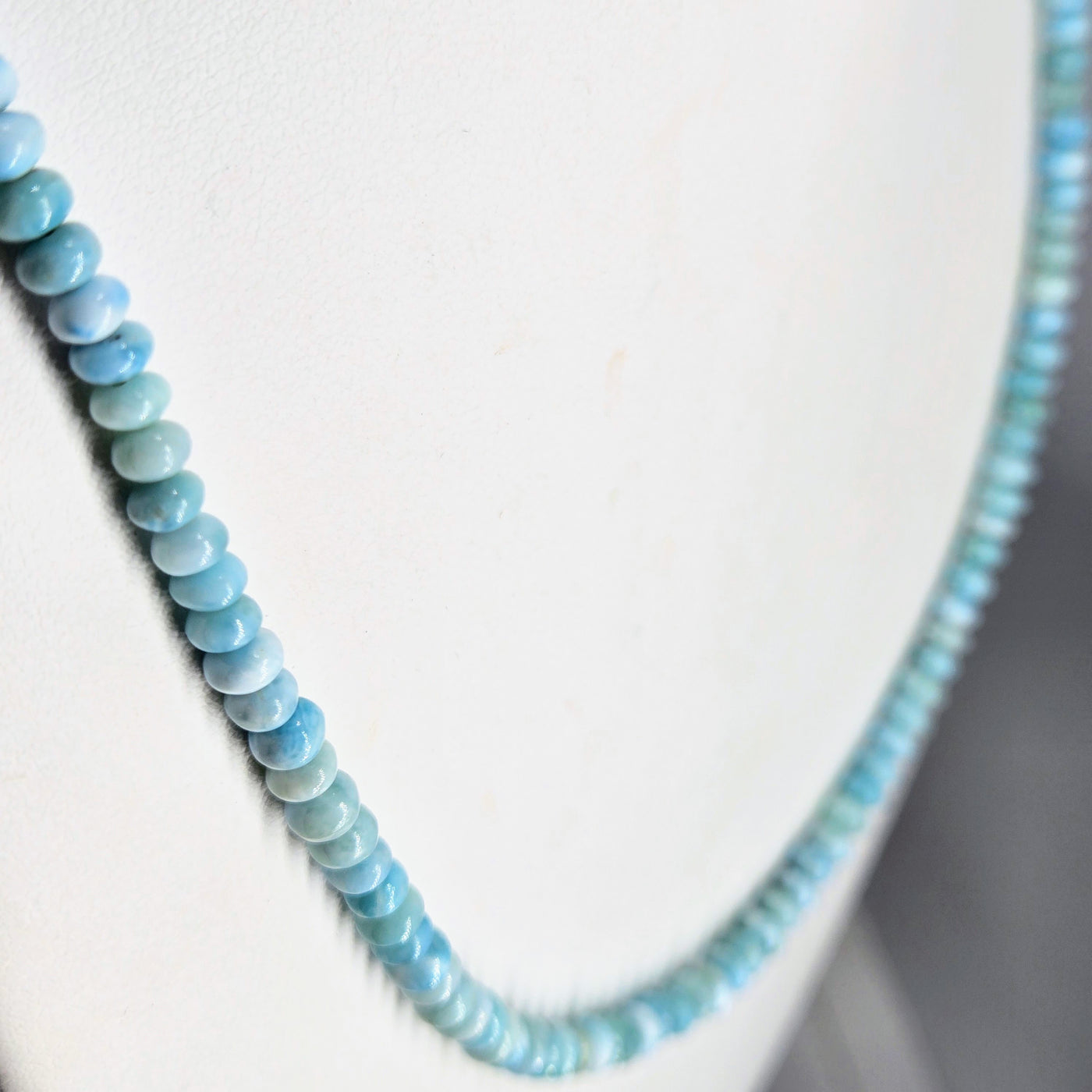 "Island Strand" 18" - 20" Necklace - Larimar, Sterling