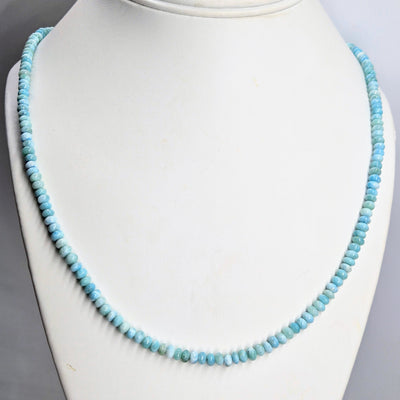 "Island Strand" 18" - 20" Necklace - Larimar, Sterling