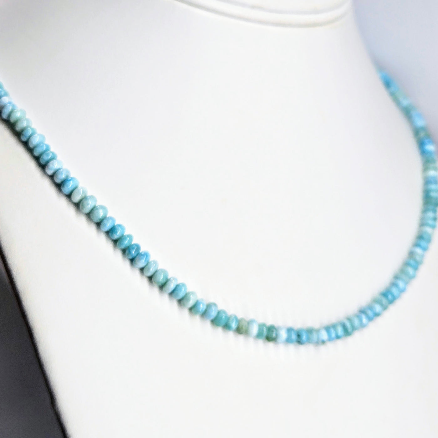 "Island Strand" 18" - 20" Necklace - Larimar, Sterling