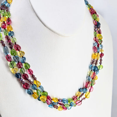 "Confetti-Fabulous!" - 18" - 20" Necklace - Art Glass, Crystal, Hypoallergenic Clasp