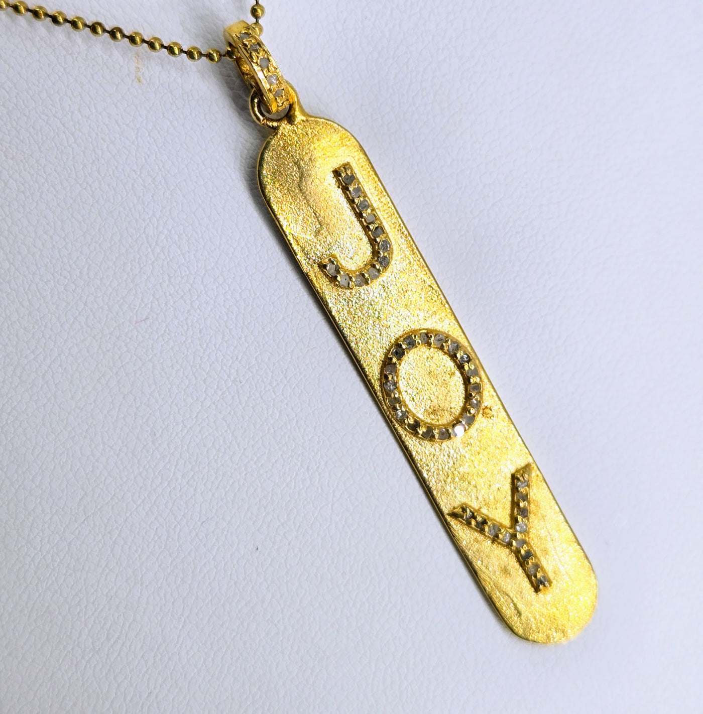 "You Bring Me JOY!" Pendant Necklace - Diamonds, 18k Gold Sterling