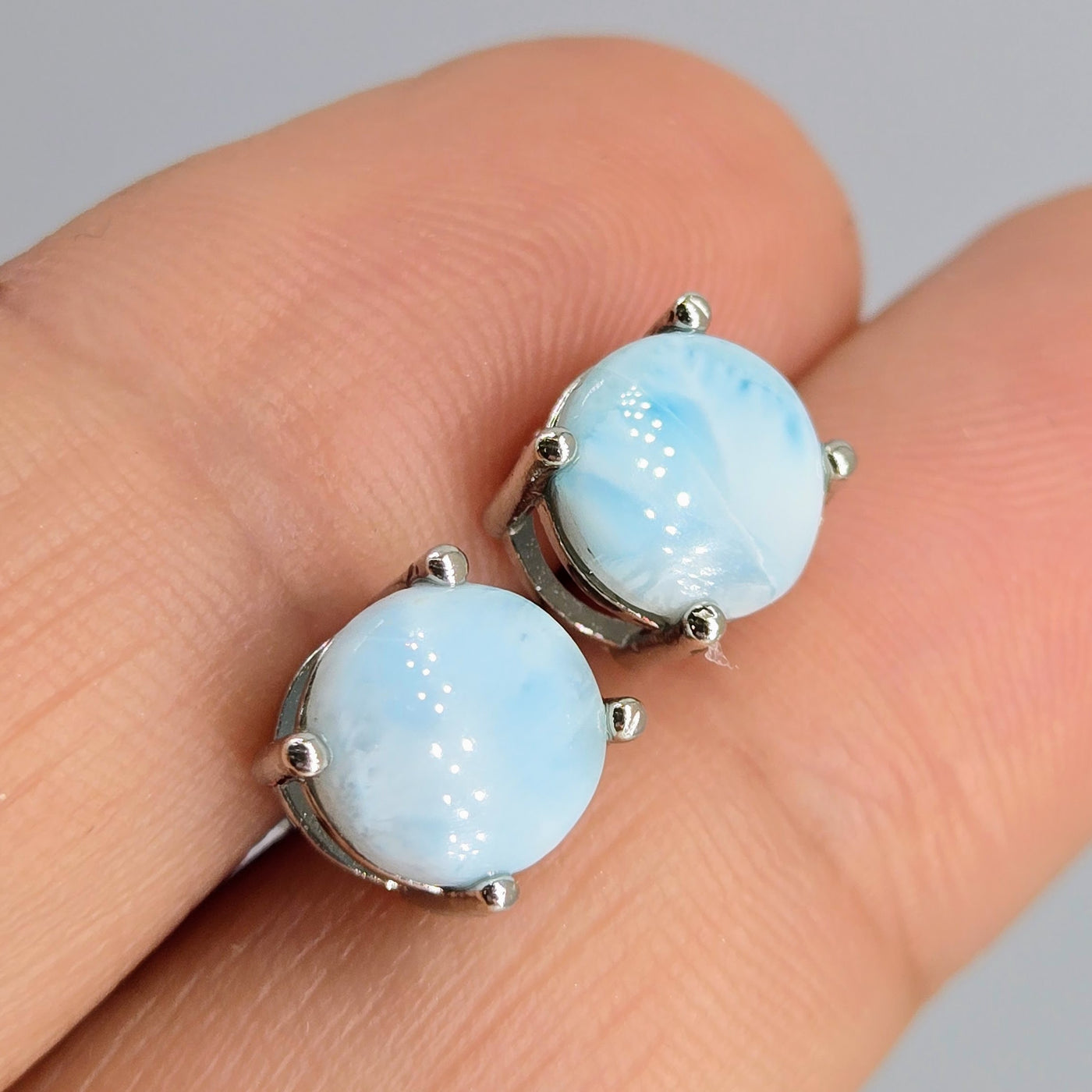 "Smooth Sailing!" .25" Stud Earring - Larimar, Sterling