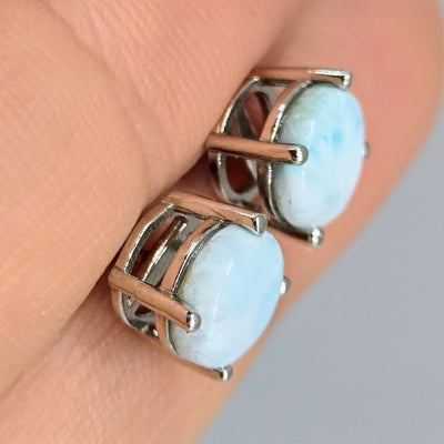 "Smooth Sailing!" .25" Stud Earring - Larimar, Sterling