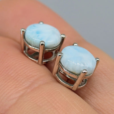 "Smooth Sailing!" .25" Stud Earring - Larimar, Sterling