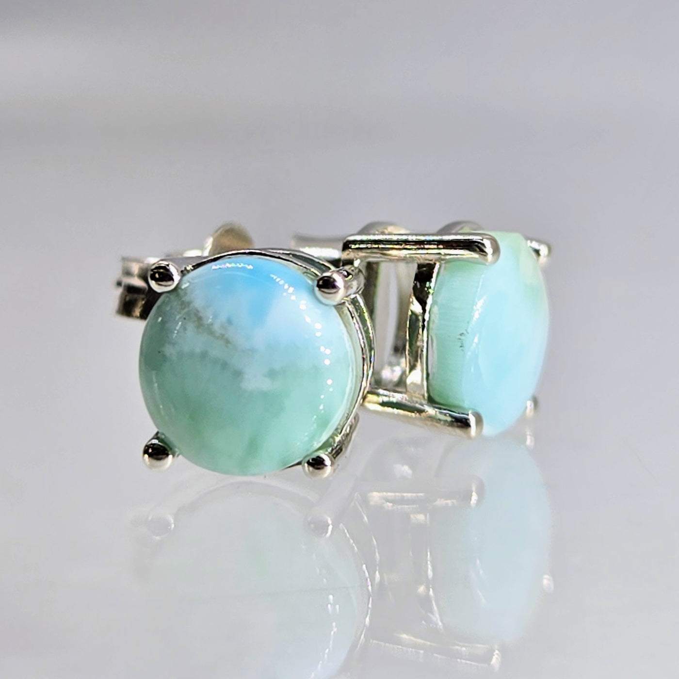 "Smooth Sailing!" .25" Stud Earring - Larimar, Sterling