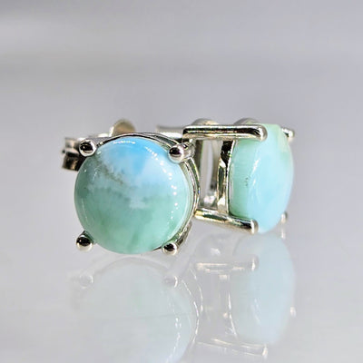 "Smooth Sailing!" .25" Stud Earring - Larimar, Sterling