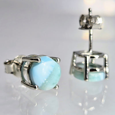 "Smooth Sailing!" .25" Stud Earring - Larimar, Sterling