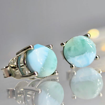 "Smooth Sailing!" .25" Stud Earring - Larimar, Sterling