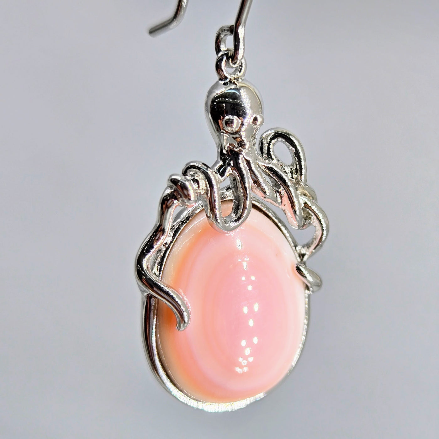 "Conch-topus" 1.5" Earrings - Conch Shell, Anti-tarnish Sterling