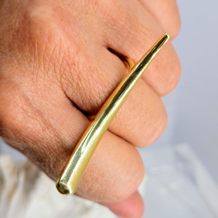 "Swoosh" Sz 8.5 Ring - Anti-tarnish 18k Gold Sterling