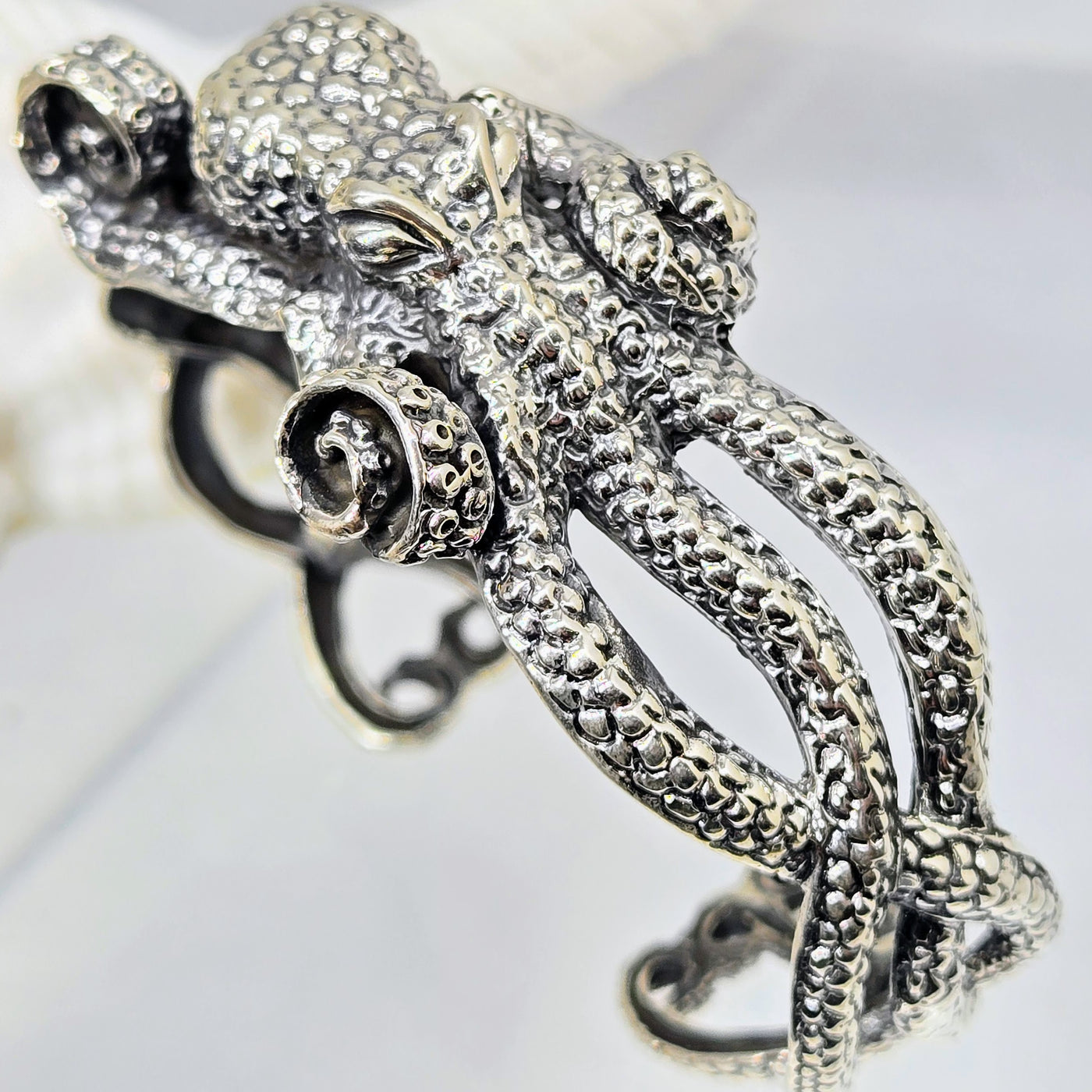 "Octopus Friend" Sz Med. Cuff Bracelet - Sterling