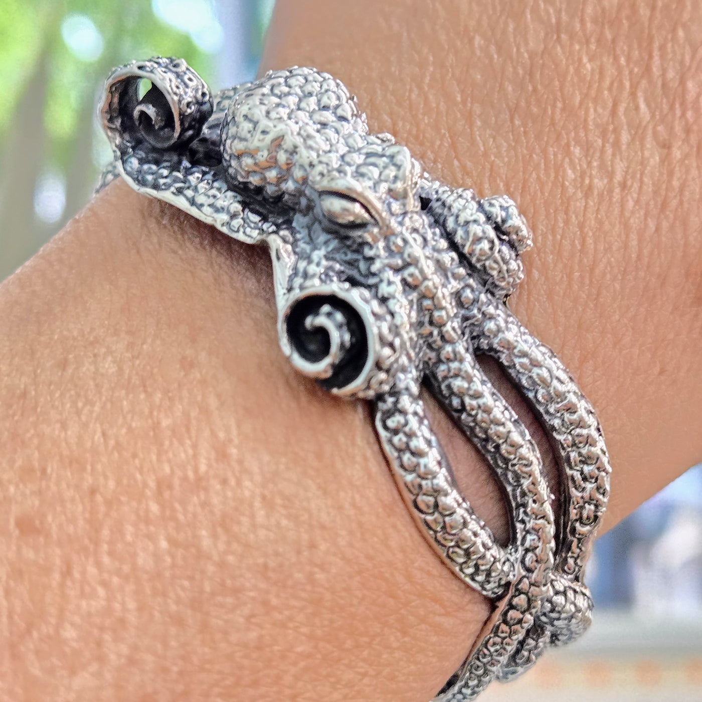 "Octopus Friend" Sz Med. Cuff Bracelet - Sterling