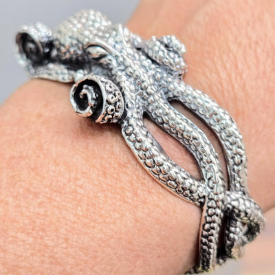 "Octopus Friend" Sz Med. Cuff Bracelet - Sterling