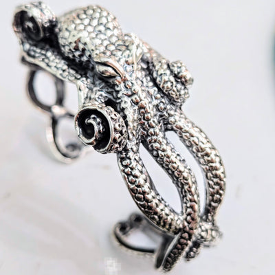 "Octopus Friend" Sz Med. Cuff Bracelet - Sterling