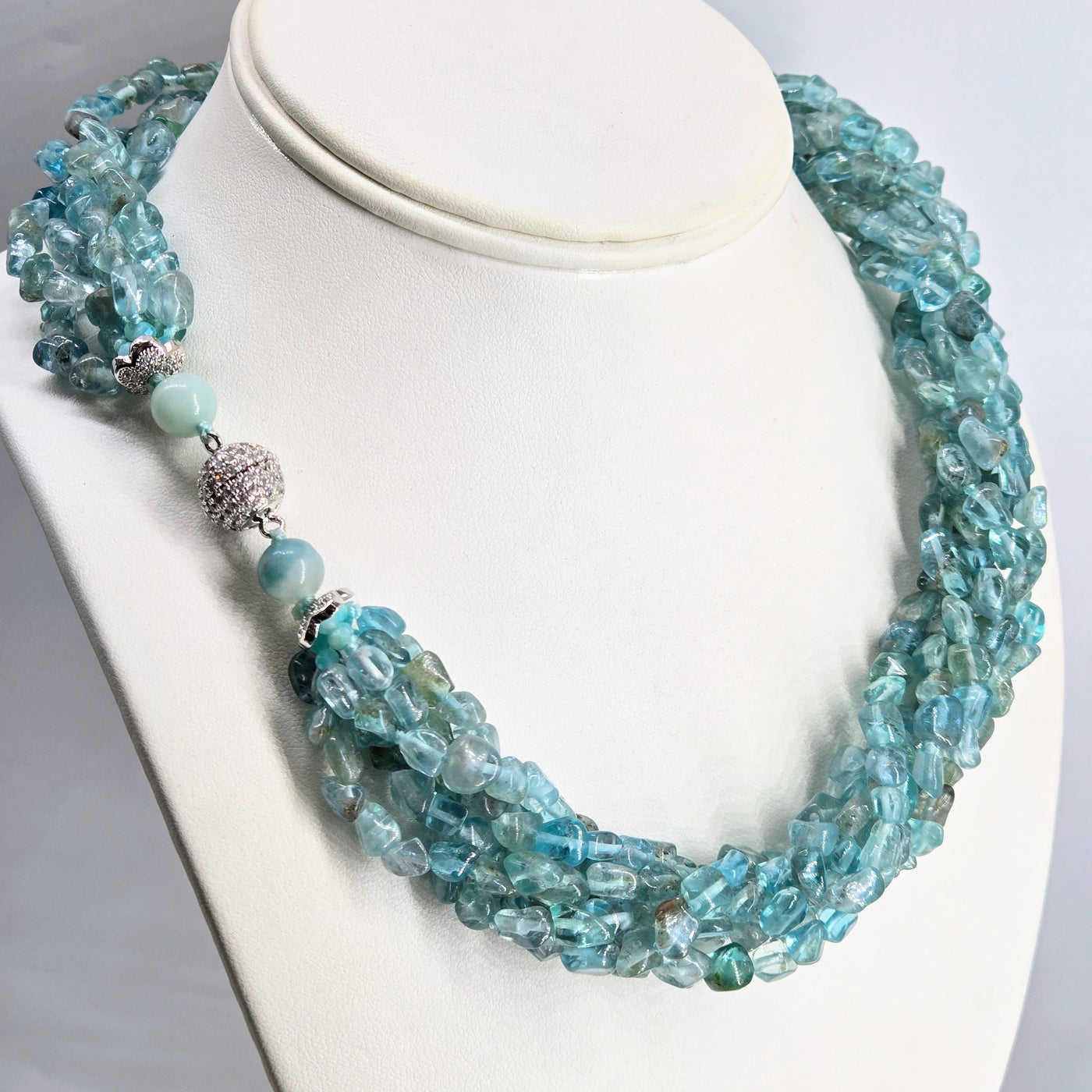 "Mermaid's Flair" 20" Necklace - Apatite, Amazonite, Magnetic Clasp