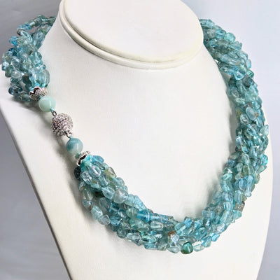 "Mermaid's Flair" 20" Necklace - Apatite, Amazonite, Magnetic Clasp
