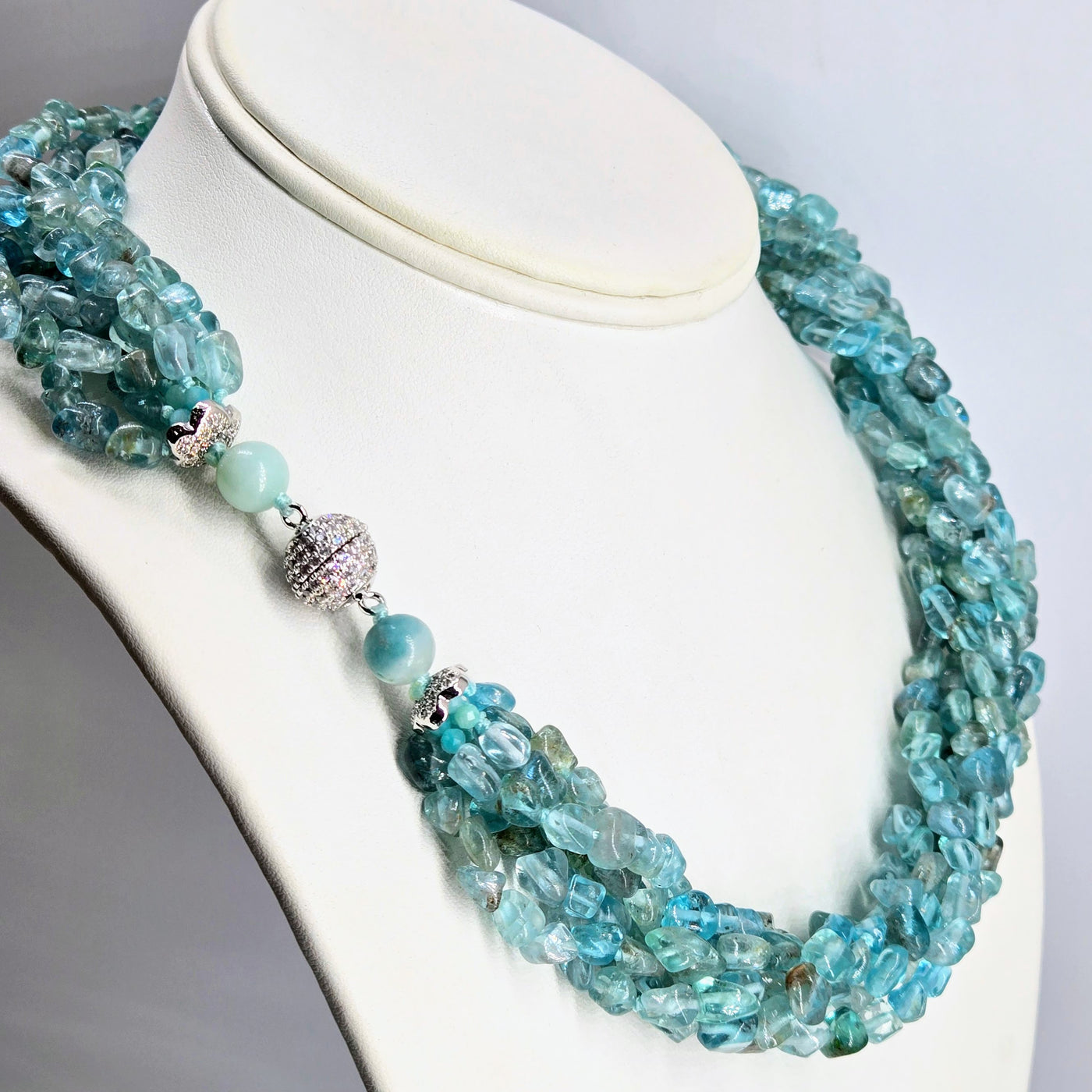 "Mermaid's Flair" 20" Necklace - Apatite, Amazonite, Magnetic Clasp