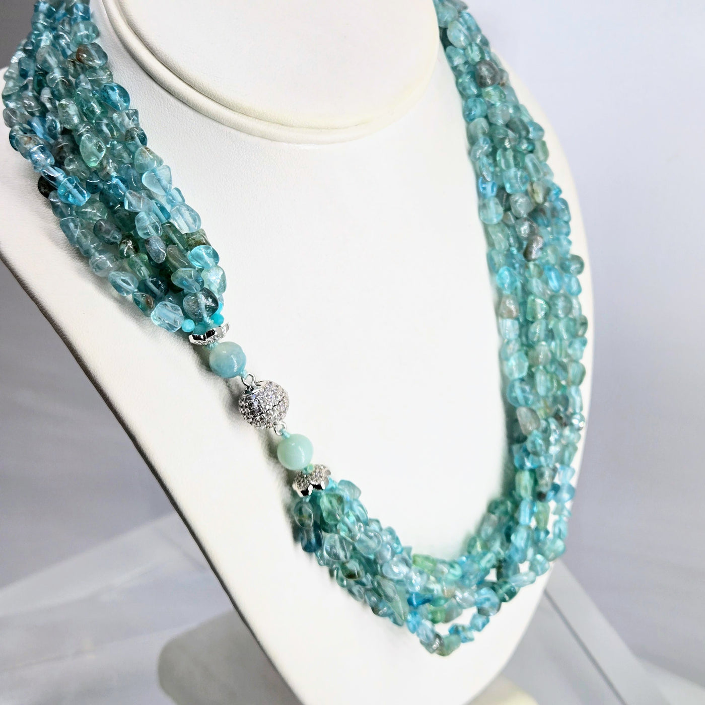 "Mermaid's Flair" 20" Necklace - Apatite, Amazonite, Magnetic Clasp