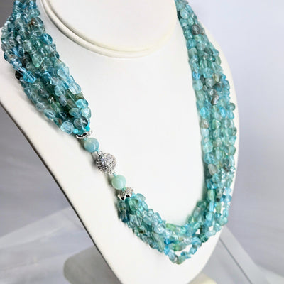 "Mermaid's Flair" 20" Necklace - Apatite, Amazonite, Magnetic Clasp