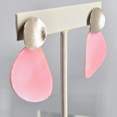 "Conch Petals" 1.75" Earrings - Conch Shell, Anti-tarnish Sterling